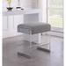 Somette Acrylic Counter Stool with Gray Fabric Seat - Counter Stool