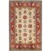 Vegetable Dye Floral Kazak Oriental Wool Area Rug Hand-knotted Carpet - 7'0" x 9'8"