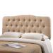 Kenmore Beige Fabric Upholstered Tufted Queen Size Headboard
