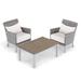 Oxford Garden Argento 3-piece Resin Wicker Club Chair & Travira Tekwood Coffee Table Set - Eggshell White Cushion & Pillow