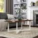 Wallgren Transitional Oak and White 47-inch Metal Coffee Table by Furniture of America