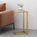 Bagan Modern Glam Glass Top C-Shaped Side Table by Christopher Knight Home - 11.50" L x 15.00" W x 26.00" H