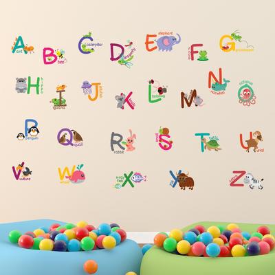 Walplus Wall Sticker Learning Letters with Animals Kids Art Nursery