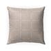 BLOCK PRINT SIMPLE SQUARES TAN Indoor|Outdoor Pillow By Kavka Designs - 18X18