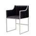 Bella Arm Chair in Black Velvet / Stainless Steel Chrome