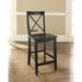 Crosley X-Back Bar Stool in Black Finish with 24 Inch Seat Height. (Set of Two) - N/A