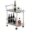 Serving Bar Cart Tea Trolley, 2 Tier Shelves on Rolling Wheels, Mobile Liquor Bar for Wine Beverage Drink Dinner Party