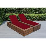 Ohana Outdoor Patio 2 Piece Mixed Brown Wicker Chaise Lounge Set - No Assembly