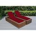 Ohana Outdoor Patio 2 Piece Mixed Brown Wicker Chaise Lounge Set - No Assembly