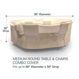 Budge Sedona Tan Round Patio Table and Chairs Combo Cover