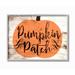 Stupell Pumpkin Patch Halloween Typography Grey Framed, 11 x 14, Proudly Made in USA - Multi-Color - 11 x 14