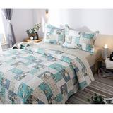 KASENTEX Country-Chic Printed Pre-Washed Quilt Set. Soft Microfiber Fabric Quilted Design