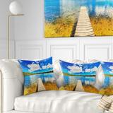 Designart 'Lake with Pier Panorama' Photography Throw Pillow