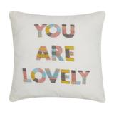 You Are Lovely Embroidered 16 inch Decorative Throw Pillow