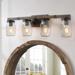 Kole Rustic Farmhouse 4-light Mason Jar Bathroom Vanity Lights Wall Sconces - W29"xH9"xE6"