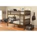 Somette Claire Twin Bunk Bed in Rustic Walnut Finish with Tray and Storage and Trundle Options