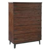 Distressed Brown Wood and Iron Vertical Bedroom Dresser Chest