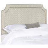 SAFAVIEH Shayne Wheat/ Pale Blue Pattern Upholstered Headboard - Silver Nailhead (Full)