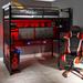 X Rocker Black and Red No-light Gaming Desk/ Bunk Bed