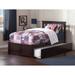 Mission Twin Platform Bed with Footboard and Twin Trundle in Espresso