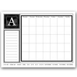 'Monogram' Dry Erase Monthly Calendar on ArtPlexi (30" x 40")