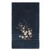 Authentic Hotel and Spa Turkish Cotton Blue Bird Embroidered Midnight Blue Bath Towel