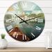 Designart 'Lake House Happy Quote' Cottage Oversized Wall CLock