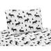 Sweet Jojo Designs Black and White Woodland Moose Rustic Patch Collection 4-piece Queen Sheet Set