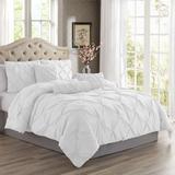 Swift Home Modern Pintuck Ultra-Soft Microfiber 3-Piece Bedding Comforter Set