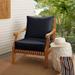 Dark Blue Pinstripe Deep Corded Chair Pillow and Cushion Set by Havenside Home