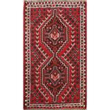 Tribal Geometric Shiraz Persian Area Rug Wool Handmade Carpet - 2'7" x 3'9"