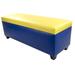 The Sole Secret Blue Vinyl Retro Shoe Storage Bench/Ottoman