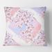 Designart 'Retro Pink Flower Pattern I' Mid-Century Modern Throw Pillow