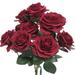 Set of 2 Artificial Queen Rose Flower Stem Bush Bouquet 18in