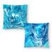 Blue Shock and Cool Blue Wave - Set of 2 Decorative Pillows