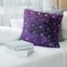 Multicolor Planets & Stars with Blue Throw Pillow