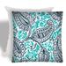 Joita PALMETTO Navy/Turquoise Indoor/Outdoor - Zippered Pillow Cover with Insert