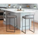 Fuji Contemporary Black Stackable Fully Welded Counter Stool (Set of 2) - N/A