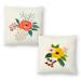 Folk Art Flowers No 3 and Folk Art Flowers No 6 - Set of 2 Decorative Pillows