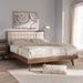Mid-Century Beige Fabric Platform Bed by Baxton Studio