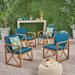 Andora Outdoor Acacia Wood Club Chairs with Cushions (Set of 4) by Christopher Knight Home