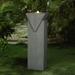 Patina Grey Resin Pillar Birds Bubbler Outdoor Fountain with LED Light