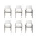 Modern Style Metal Chairs with Slated Back Set of 6 Gray and White