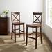 Crosley 30-inch Vintage Mahogany X-Back Barstool (Set of 2)