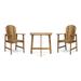 Oso Outdoor 3-piece Half-circle Acacia Wood Bistro Table Set by Christopher Knight Home