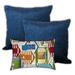 Nantucket Beaches Indoor/Outdoor Pillow, Set of 2 Large & 1 Lumbar Pillow, Orange, Kiwi, Lime