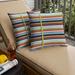 Sunbrella Carousel Confetti /Canvas Macaw Indoor/ Outdoor Square Pillow, Set of 2
