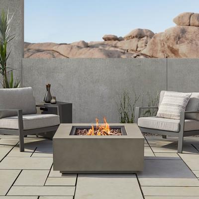 Aegean 36" Square Gas Fire Table in Mist Gray by Real Flame
