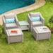 COSIEST 5-piece Outdoor Patio Wicker Conversation Sofa Set