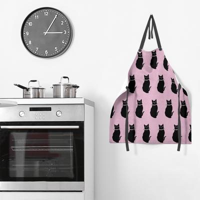 Black Cat Pattern Apron - 27 x 30